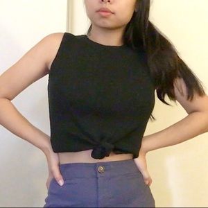 Vintage Ribbed Black Top